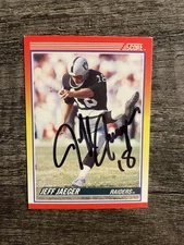 1990 Score Football Jeff Jaeger Signed Card #287 Raiders Auto