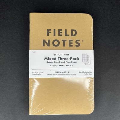 Field Notes Mixed 3-Pack Memo Notebooks Set 48-pages FN-04 NEW Sealed Package