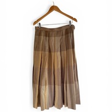 Vintage Pendleton Wool Pleated Midi Skirt Size 10 Plaid A-Line Academic Chic