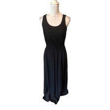 Gina Black Maxi Dress Sleeveless Lace Bodice Size 38 US 6