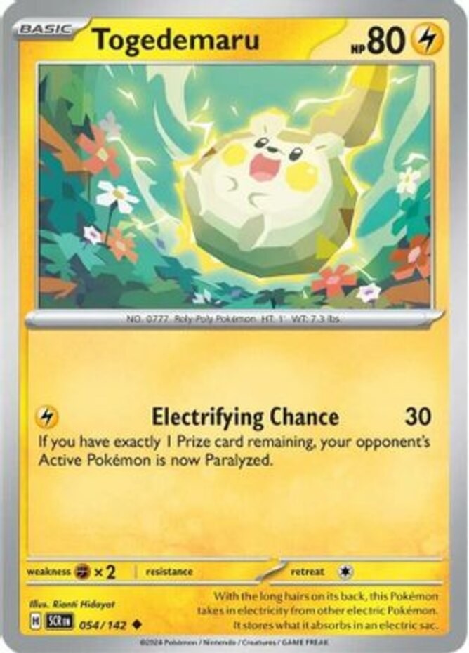 Togedemaru - 054/142 - Uncommon - Reverse Holo - Near Mint