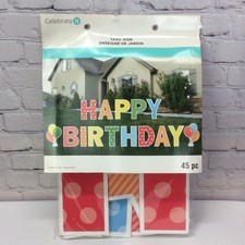   Happy Birthday  Yard Sign Kit 15  Letters  Balloons Celebration Party 45pc