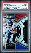 2023 PANINI SELECT DIE-CUT RED & BLUE PRIZM #125 WILL ANDERSON JR. PSA 10