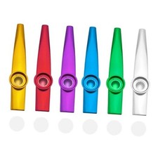 6 PCS Metal Kazoos With 6 PCS Spare Diaphragms, Fun Musical Instruments