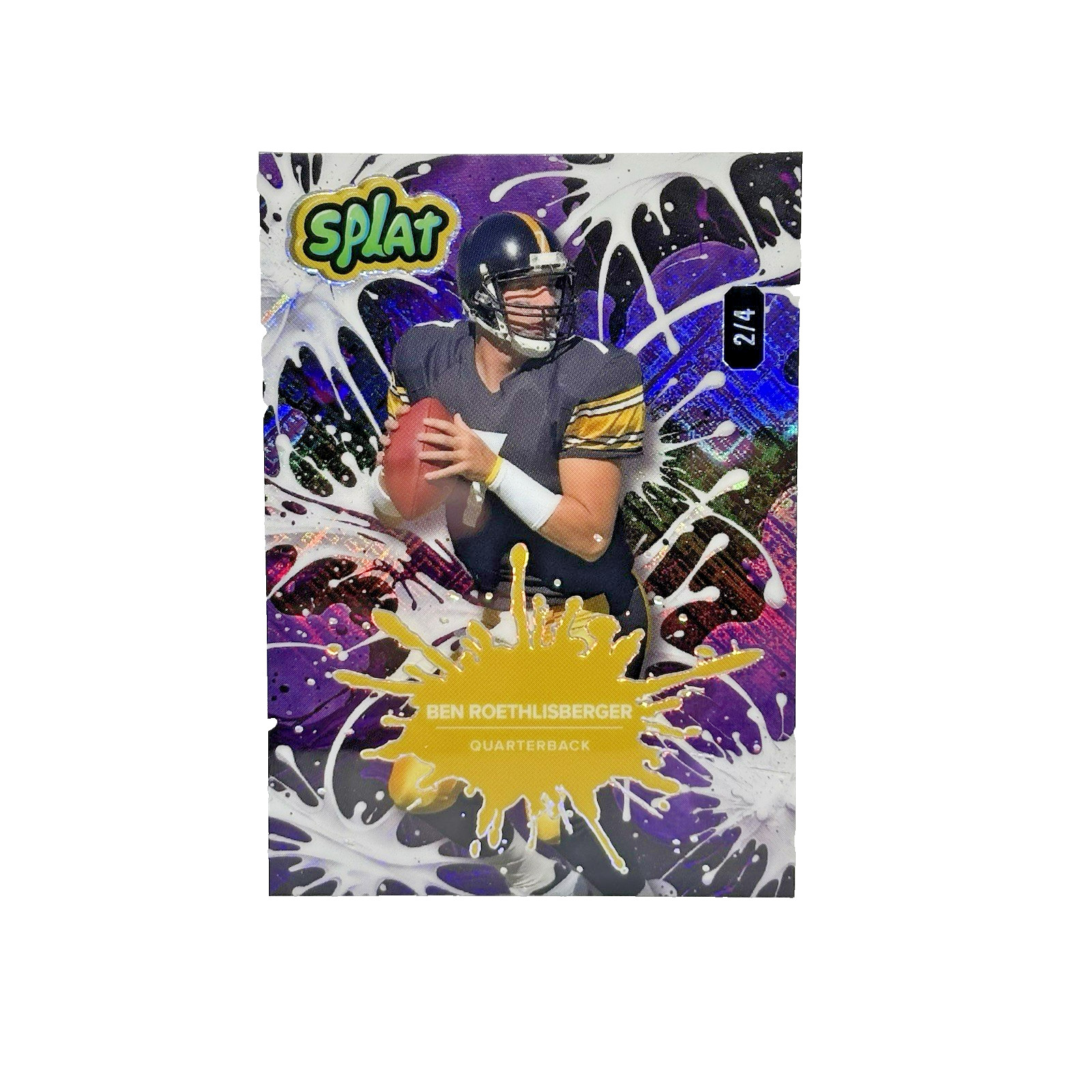 Ben Roethlisberger 2/4 Wild Card Splat Pittsburgh Steelers Purple Crosshatch