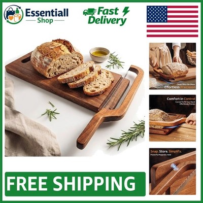 Ebony Bread Slicing Set with Adjustable Thickness & Magnetic Storage
