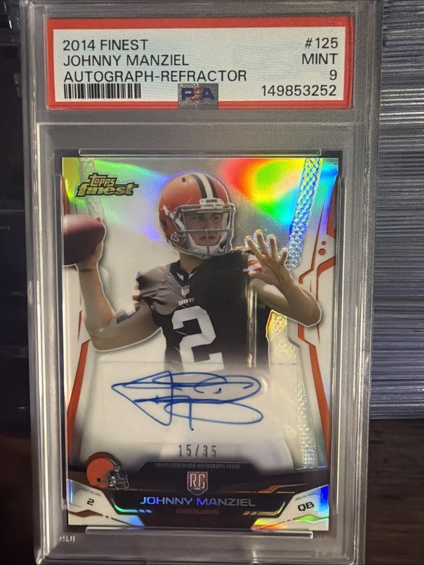 2014 Topps Finest Johnny Manziel #125 Refractor Rookie Auto #/25 PSA 9 **Pop 1**