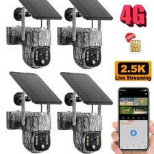 4G LTE Wireless Game Trail Camera Solar Powered 2.5K Remote View Phone/PC/Mac