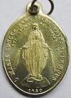Antique Silver Miraculous Holy Medal Catholic Prayer Virgin Mary Immaculate God