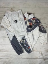 Tuta Diesel vintage pista giacca e pantaloni anni 90 nylon uomo taglia S bianca