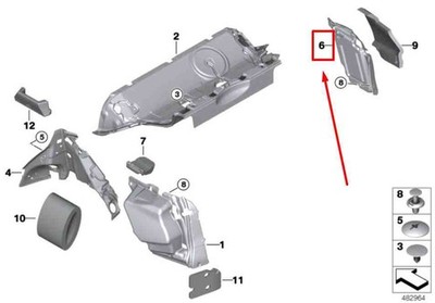 BMW X4 G02, F98 Kofferraum Schalldämmung rechts 51487424564 7424564 NEU