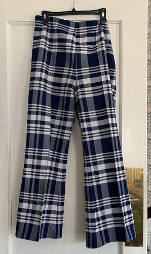 Vintage karierte Polyester 70er karierte Schlaghose 17/18 Strickins * Retro - Bild 2 von 15