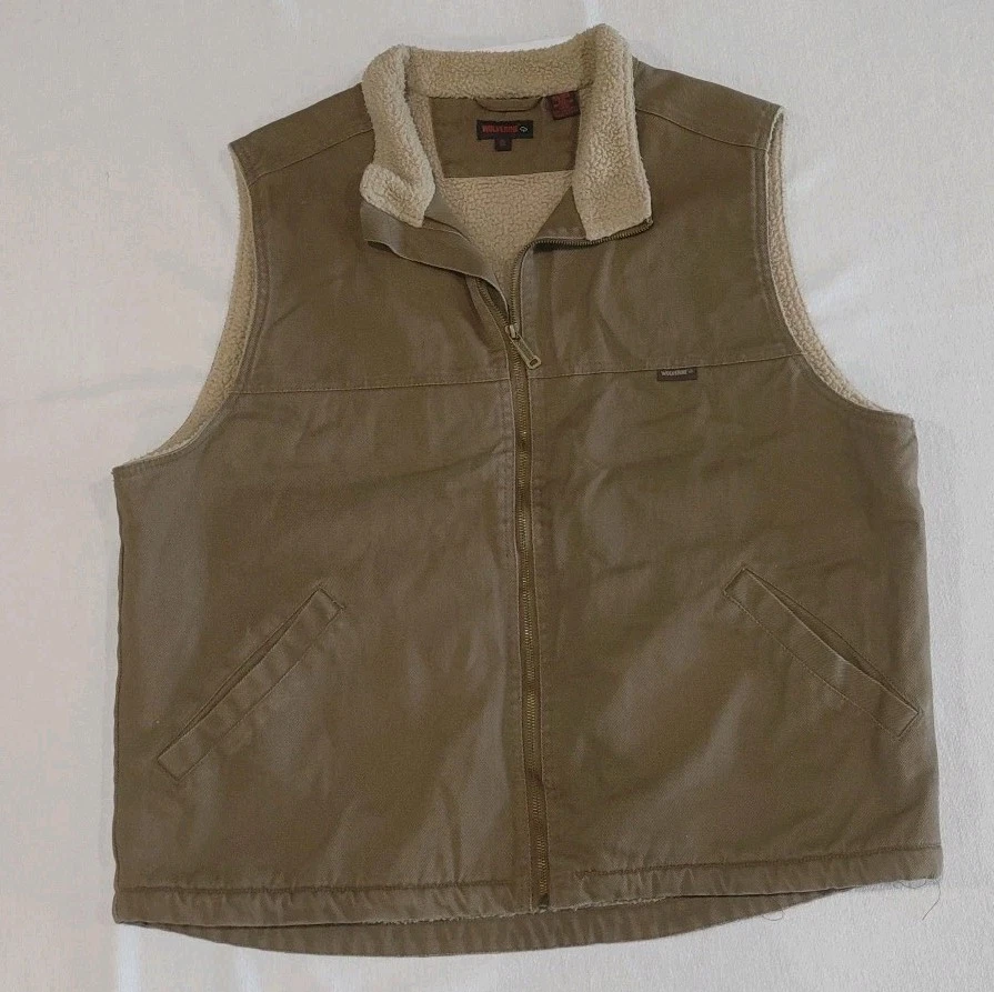 Wolverine Sherpa Lined Full Zip Canvas Vest Workwear Jacket Adult Size XL
Opens in a new window or t