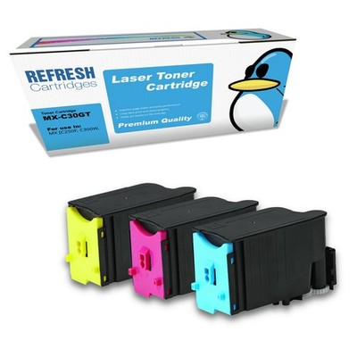 Refresh Patronen 3 Farben Pack MX-C30GT Toner kompatibel mit Sharp Druckern