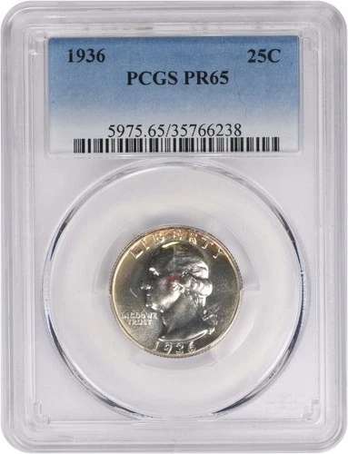 1936 Washington Silver Quarter PR65 PCGS