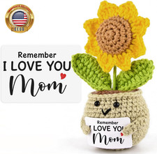 Positive Crochet Sunflower,Gifts for Mom from Daughter Son,Handmade Positive Cro