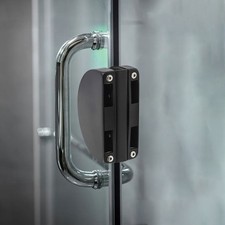 Easily Accessible Stainless Steel Locker for Toughened Frameless Doors