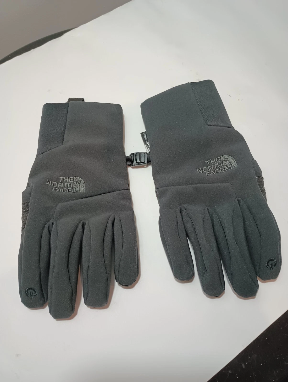 The North Face Youth Apex Etip Gloves Medium M Grey Touchscreen Windproof Kids