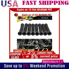 2500° 6" Spark Plug Wire Boots Protector Black Sleeve Heat Shield Cover 8pcs NEW