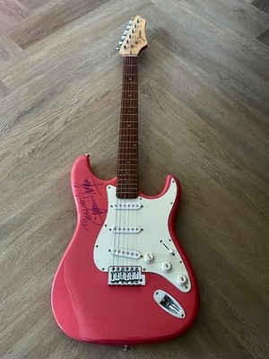 JIMMIE VAUGHAN SIGNIERTE JOHNSON PINK STRAT STYLE E-GITARRE kostenloser Versand UK