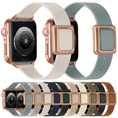 Magnetic Rose Gold Square Buckle Watch Band For Apple Watch Series, 7 45mm / 6&S