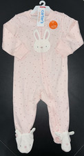 Just One You by Carter's Pink Bunny Footed Pajamas 6 months Zip Cotton