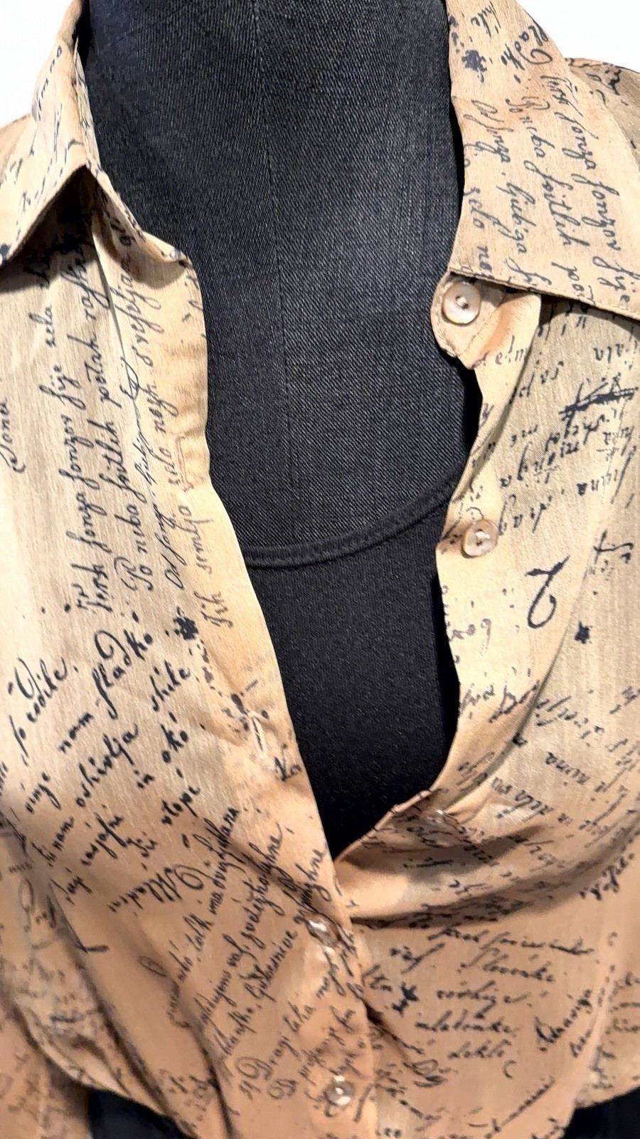 Vintage Caché Script Print Blouse - image 2