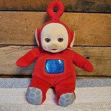 EDEN Teletubbies Red Po Plush Doll, Flocked Face Vintage 1998 Small 8 Inches