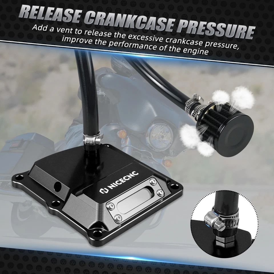 Cubierta superior de ventilación de caja de cambios de transmisión M8 para Harley Road Glide FLTRX FLTRK FLTRXS Foto 2 de 4