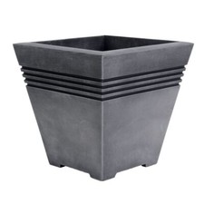 Sankey  Milano Tall Square Pewter Effect Planter Pot | 32cm -