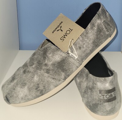 TOMS Alpargata Slip-On Loafers Men\'s Distressed Washed Gray Black Casual Size 14 Toms Mens Alpargata Black Distressed Twill – Island Comfort  main image 2