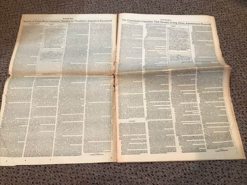 Kennedy Assassination "The Warren Commission's Report" NY Times Sept 28, 1964 NM - Picture 8 of 12