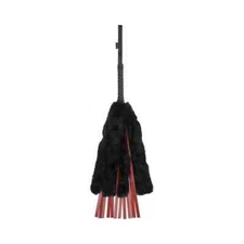 Saffron Faux Fur Flogger Replacement Tool Woven Handle Comfortable Grip Black