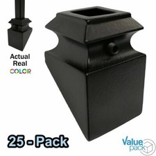 Slant/Angled Shoes for 1/2" Iron Baluster 25-Pack With Screw Satin Black 