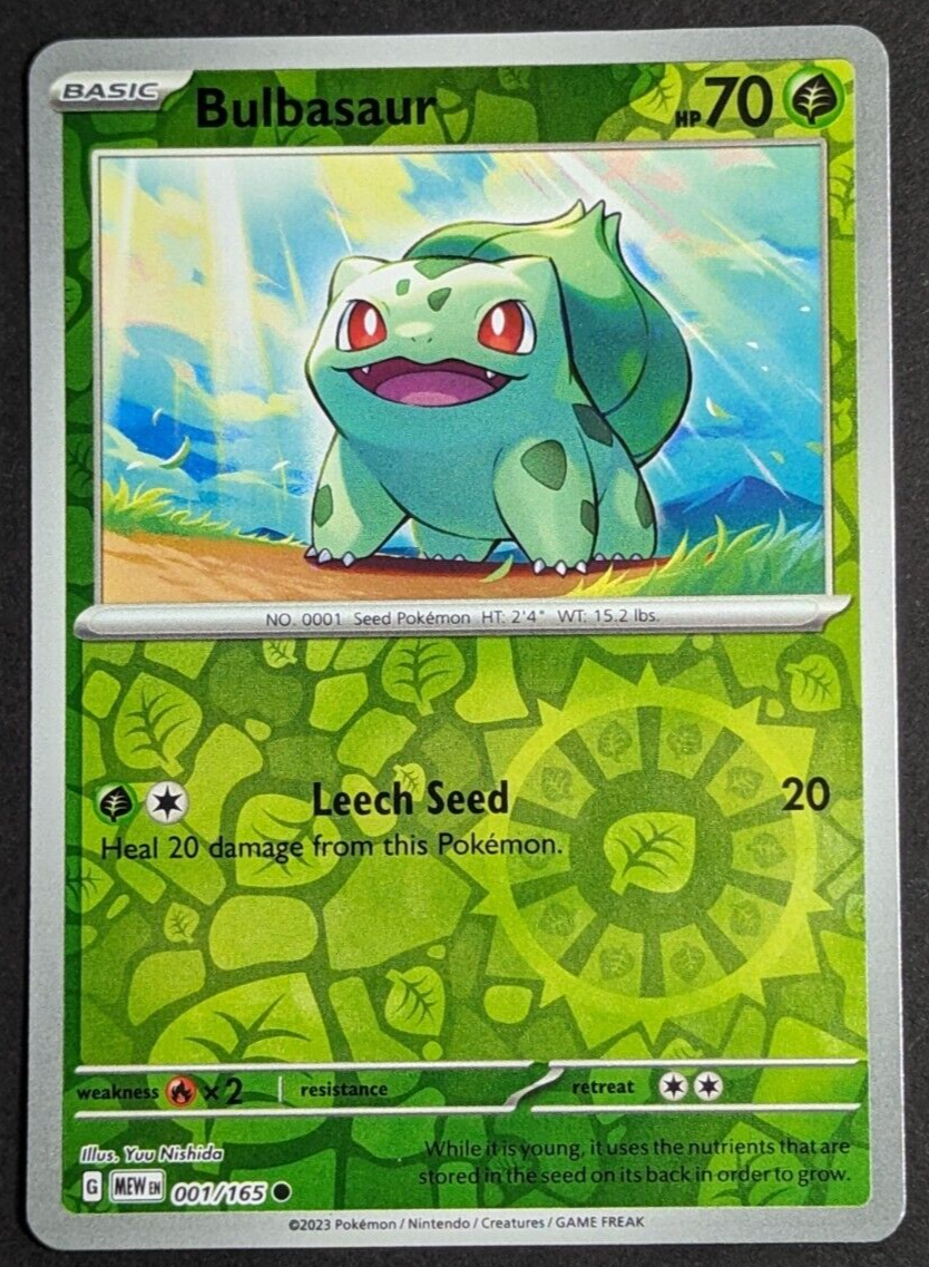 Bulbasaur Reverse Holo NM 001/165 Scarlet & Violet 151 Pokemon Card eBay