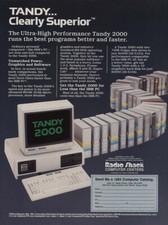 1985 Tandy 2000: Clearly Superior Ultra High Performance Vintage Print Ad