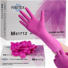 Pink Nitrile Disposable Latex-Free Gloves - 3.5Mil 100PCS Powder-Free Latex F...