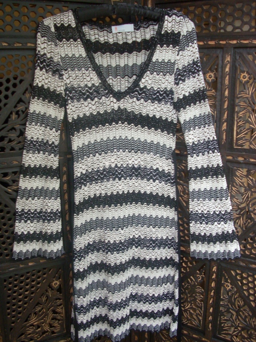 DESIGNER SALE! Missoni Knee-Length Long Sleeve Knit Dress Zig-Zag Motif Sz  2 | eBay