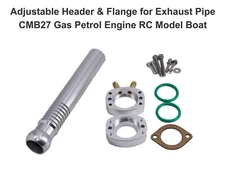 Adjustable Aluminum Header & Flange for CMB27 Exhaust Pipe Gas Engine RC Boat