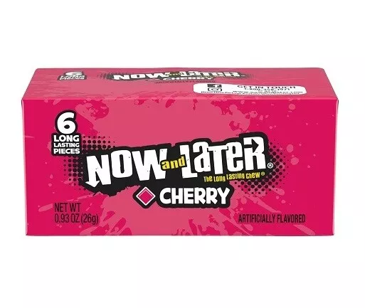 5x Packs Now And Later Cherry Candy 6 Pieces Per Pack Fast