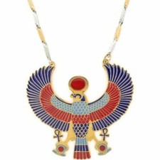 Kemet Art Egyptian Jewelry Horus Pendant with Stainless Steel Chain