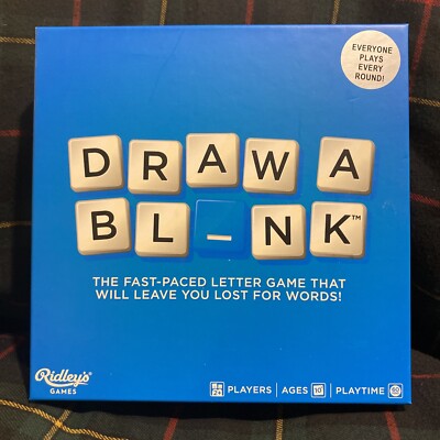 NEW Draw A Blank by Ridley's Games -Fast-Paced Letter Word Making Game 