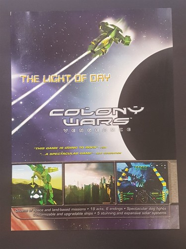 Colony Wars Vengeance PS1 Playstation 2 - Seiten Print Werbung Original Art 7,75x10,50 - Bild 3 von 3
