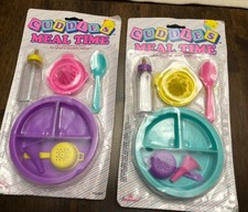 2 Vintage 1994 IMPERIAL TOY CORP Baby Doll Toy Feeding Set Bottles Dish Spoon