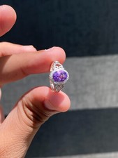 100 Natural Amethyst Ring 925 Sterling Silver Ring 6x8mm Oval Ring Gemstone