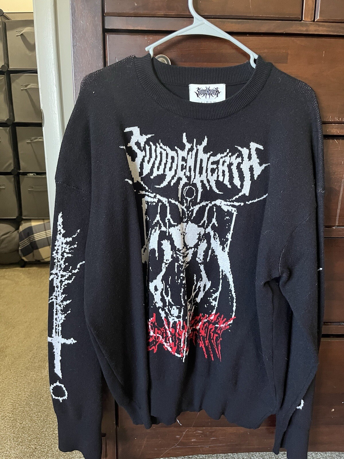 Svdden Death Christmas Holiday Sweater Color, Black Size Extra