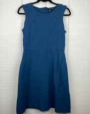 Banana Republic Stretch Blue Sleeveless Tank A-line Dress Stitching Accent 10