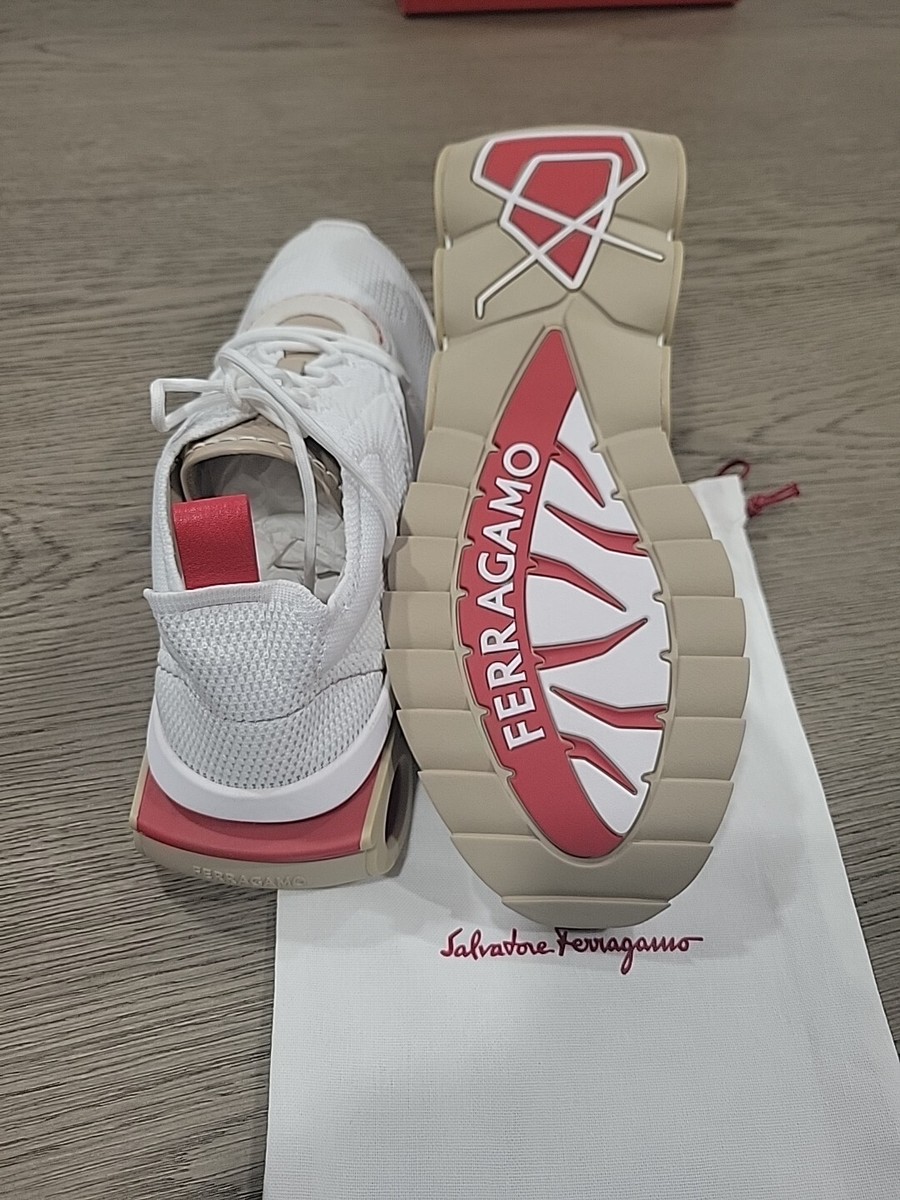 スニーカー SALVATORE FERRAGAMO White Tech Knit Nima Sneakers Salvatore Ferragamo Nima Knit White Mens Sneaker 11.5 M NEW