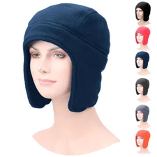 Women Men Ear Flaps Hat Aviator Winter Warm fleece Hat Snow Ski Cycling Caps