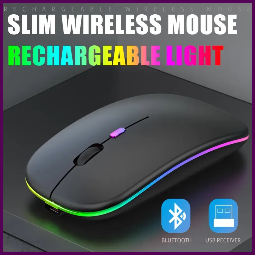 Wireless Bluetooth Mouse with USB Charging & Luminous Design for Tablets & Computers-image